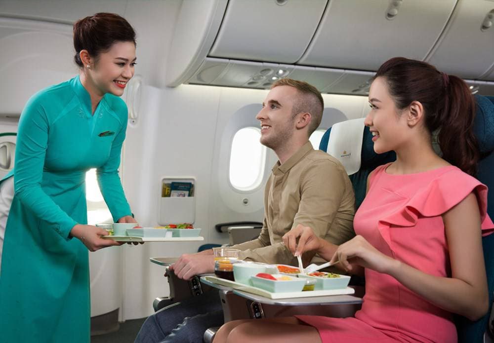 Travelers will experience many amenities when flying with Vietnam Airlines 